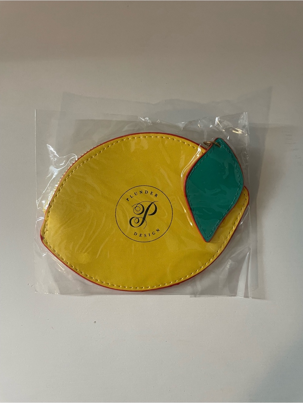 Plunder Yellow Coin Purse with Teal Leaf Accent